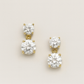 Elegant Gold Double Stud Earrings - PEACORA