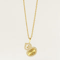 Gold Abstract Radiance Pendant Necklace - PEACORA