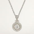 Silver Radiant Halo Pendant Necklace - PEACORA