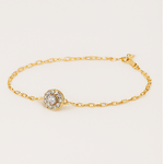 Load image into Gallery viewer, Radiant Halo 14K Gold Plated Stainless Steel Bracelet - PEACORA
