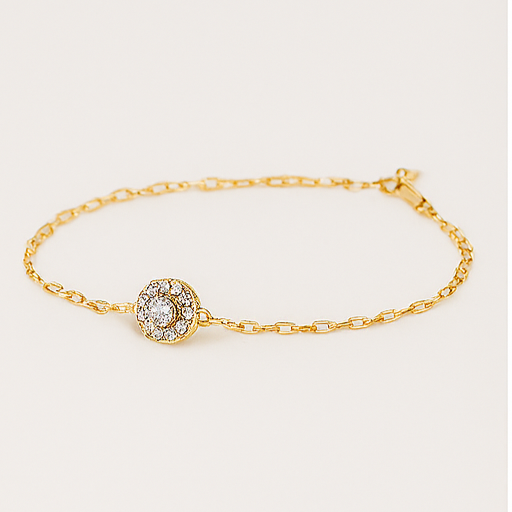 Radiant Halo 14K Gold Plated Stainless Steel Bracelet - PEACORA