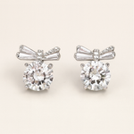 Load image into Gallery viewer, Bow-Cut Crystal Stud Earrings - PEACORA
