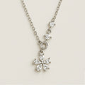 Dainty Crystal Flower Pendant Necklace - PEACORA