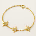 Golden Starburst Sterling Silver 14K Gold Plated Bracelet - PEACORA