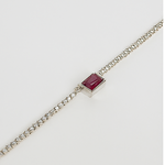 Load image into Gallery viewer, Radiant Ruby Charm Sterling Silver Bracelet Red - PEACORA

