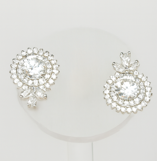 Radiant Blossom Halo Stud Earrings - PEACORA