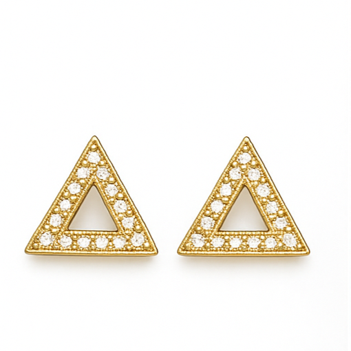 Geometric Triangle Diamond Earrings - PEACORA