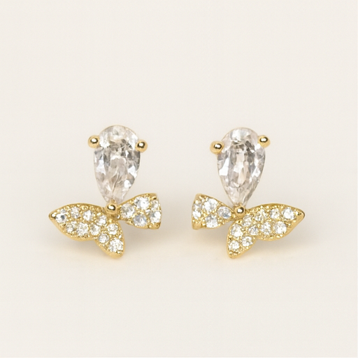 Elegant Gold Floral Stud Earrings - PEACORA