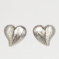 Eternal Shine Textured Heart Studs - PEACORA