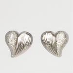 Load image into Gallery viewer, Eternal Shine Textured Heart Studs - PEACORA
