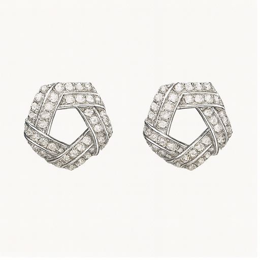 Twisted Knot Diamond Earrings - PEACORA
