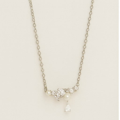 Elegant Pearl & Crystal Universe Necklace