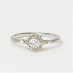 Load image into Gallery viewer, Vintage Sunburst Halo Engagement Ring
