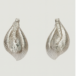 Load image into Gallery viewer, Silver Whisper Leaf Drop Earrings - PEACORA
