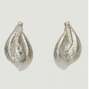 Silver Whisper Leaf Drop Earrings - PEACORA