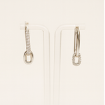 Load image into Gallery viewer, Modern Asymmetrical Link Drop Earrings - PEACORA
