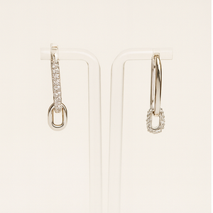 Modern Asymmetrical Link Drop Earrings - PEACORA