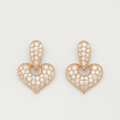Rose Gold Sparkling Heart Drops - PEACORA