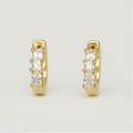Elegant Gold Diamond Hoop Earrings - PEACORA