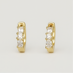 Load image into Gallery viewer, Elegant Gold Diamond Hoop Earrings - PEACORA
