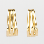 Load image into Gallery viewer, Golden Grace Triple Bar Earrings - PEACORA
