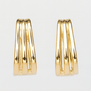 Golden Grace Triple Bar Earrings - PEACORA