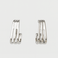 Triple Bar Silver Hoop Earrings - PEACORA