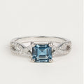 Infinity Aquamarine Crystal Accent Ring - PEACORA