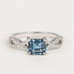 Load image into Gallery viewer, Infinity Aquamarine Crystal Accent Ring
