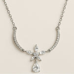 Load image into Gallery viewer, Floral Crystal Drop Pendant Necklace
