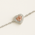 Peach Heart Sterling Silver Bracelet - PEACORA