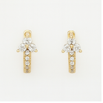 Load image into Gallery viewer, Floral Diamond Gold Hoop Earrings - PEACORA

