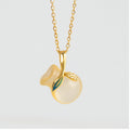 Golden Peach Gemstone Pendant Necklace - PEACORA