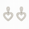 Diamond Heart Drop Earrings - PEACORA