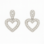 Load image into Gallery viewer, Diamond Heart Drop Earrings - PEACORA
