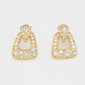 Golden Aura Crystal Drop Earrings - PEACORA