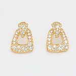 Load image into Gallery viewer, Golden Aura Crystal Drop Earrings - PEACORA
