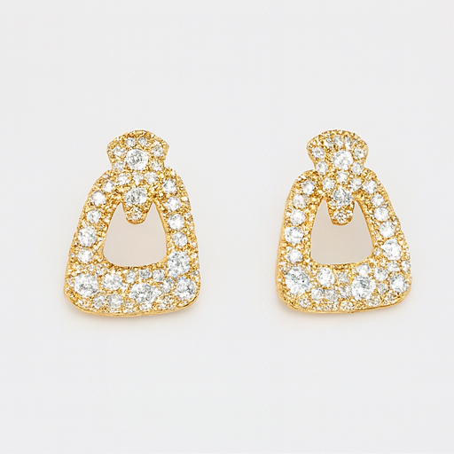 Golden Aura Crystal Drop Earrings - PEACORA