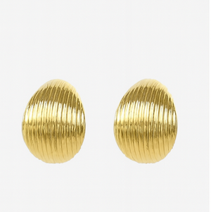 Textured Gold Dome Stud Earrings - PEACORA