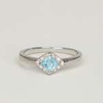 Load image into Gallery viewer, Aquamarine Princess Cut Ring
