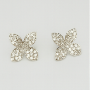 Crystal Blossom Pavé Stud Earrings - PEACORA