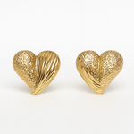 Load image into Gallery viewer, Textured Heart Stud Earrings - PEACORA
