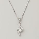 Load image into Gallery viewer, Silver Swirl Crystal Pendant Necklace - PEACORA
