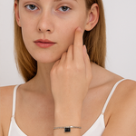 Load image into Gallery viewer, Radiant Ruby Charm Sterling Silver Bracelet Black - PEACORA
