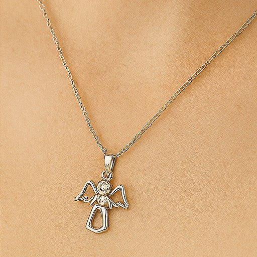 Sterling Silver Angel Pendant Necklace