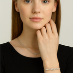 Load image into Gallery viewer, Baguette Cluster Sterling Silver S925 Bracelet - PEACORA
