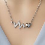 Load image into Gallery viewer, Heartbeat Necklace with Heart Accent
