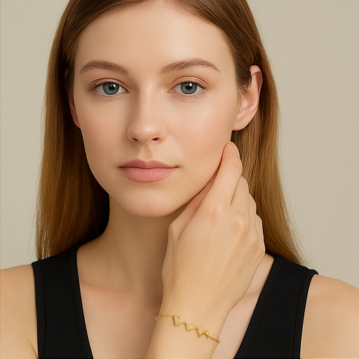 Cascading Hearts 14K Gold-Plated Sterling Silver Bracelet - PEACORA