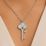 Load image into Gallery viewer, Sterling Silver Clover Key Necklace
