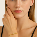 Load image into Gallery viewer, Golden Starburst Sterling Silver 14K Gold Plated Bracelet - PEACORA

